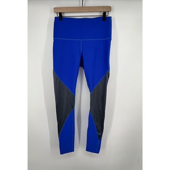 Yoga Democracy Leggings Womens Size Medium Blue Black Colorblock - Picture 1 of 4